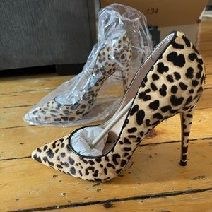 Steve Madden Leopard Calf Hair Heels